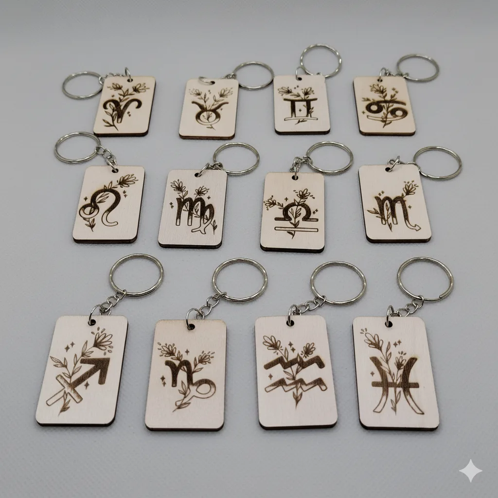 Porte-clé signe du zodiaque personnalisé – Image 2